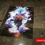 Adhésif décoratif posé au sol pour personnaliser un espace intérieur.