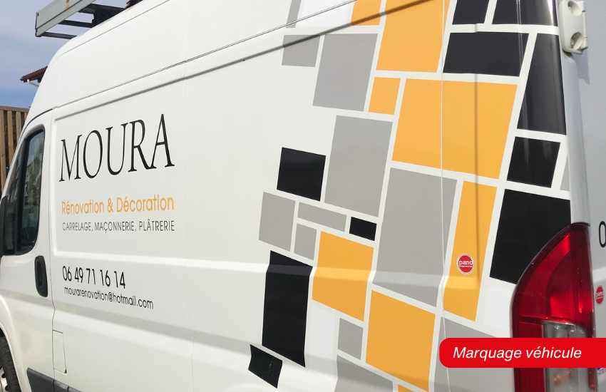 Marquage véhicule pour Moura Rénovation & Décoration.